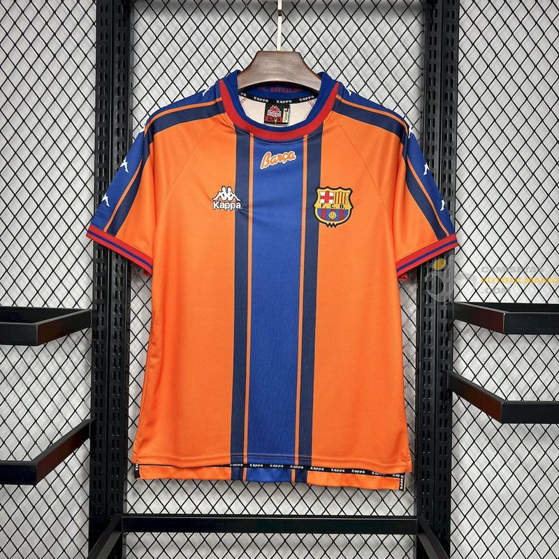 Camiseta Fútbol Barcelona Segunda Equipación Retro Clásica 1997-1998