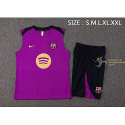Camiseta Sin Mangas y Pantalón Barcelona Entrenamiento Morado 2025-2026