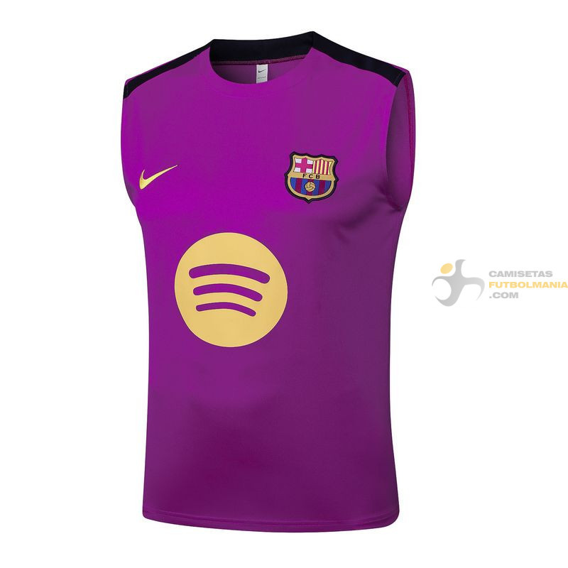 Camiseta Fútbol Sin Mangas Barcelona Entrenamiento Morado 2025-2026