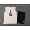 Camiseta Sin Mangas y Pantalón Barcelona Entrenamiento Cream 2025-2026