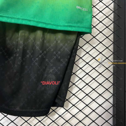 Camiseta y Pantalón Fútbol Niños AC Milan Edición Especial "Diavoli" Negra 2024-2025