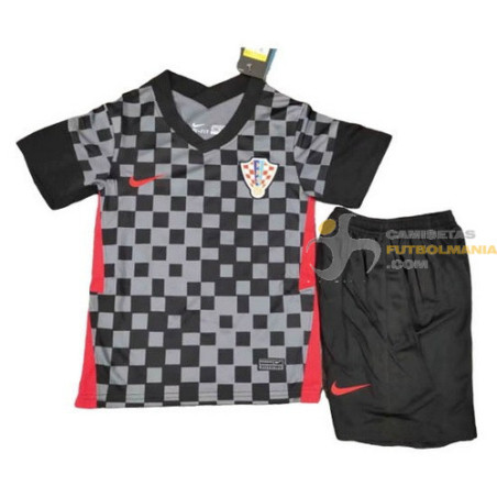 Camiseta y Pantalón Niños Croacia Segunda Equipación Euro 2021