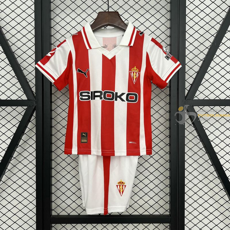 Camiseta y Pantalón Niños Sporting de Gijón Primera Equipación 2025-2026