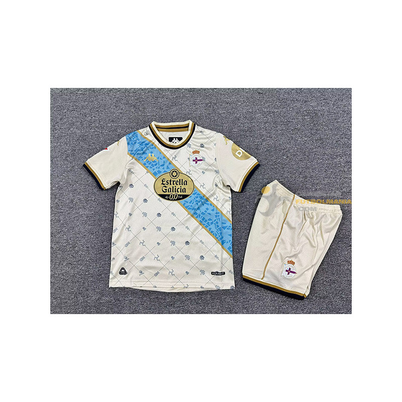 Camiseta y Pantalón Niños Deportivo de la Coruña Tercera Equipación 2025-2026
