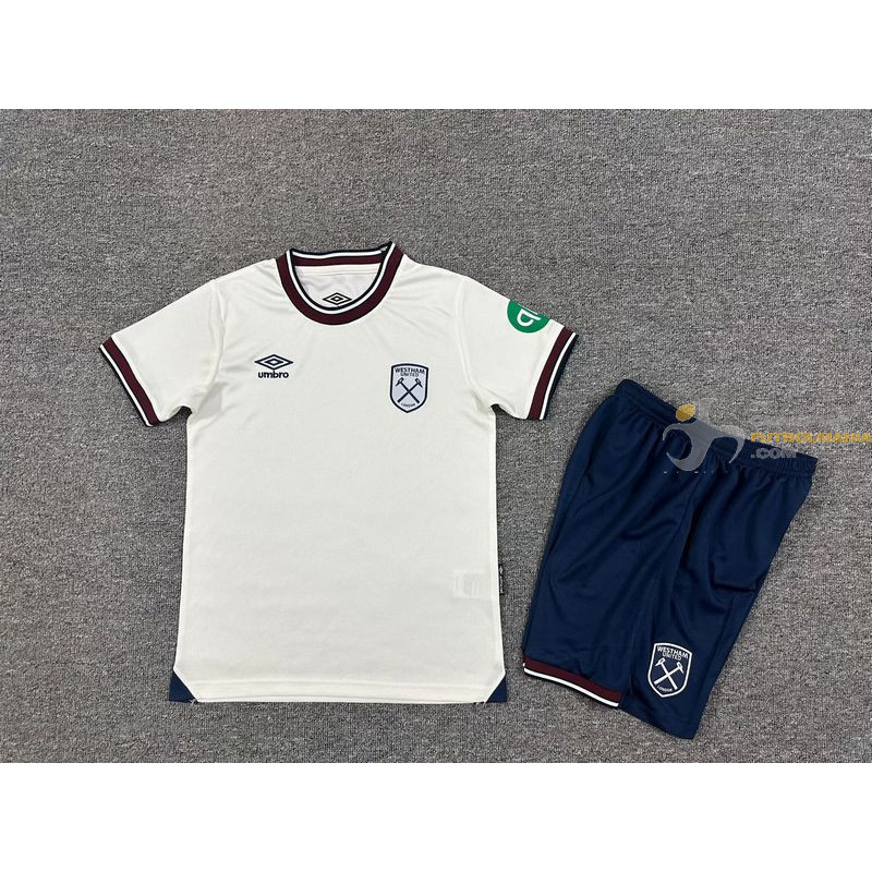 Camiseta y Pantalón Niños West Ham United Segunda Equipación 2025-2026