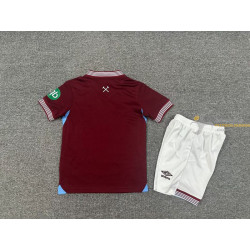 Camiseta y Pantalón Niños West Ham United Primera Equipación 2025-2026