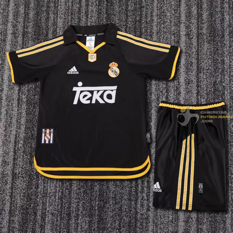Camiseta y Pantalón Niños Real Madrid Segunda Equipación Retro Clásica 1999-2001