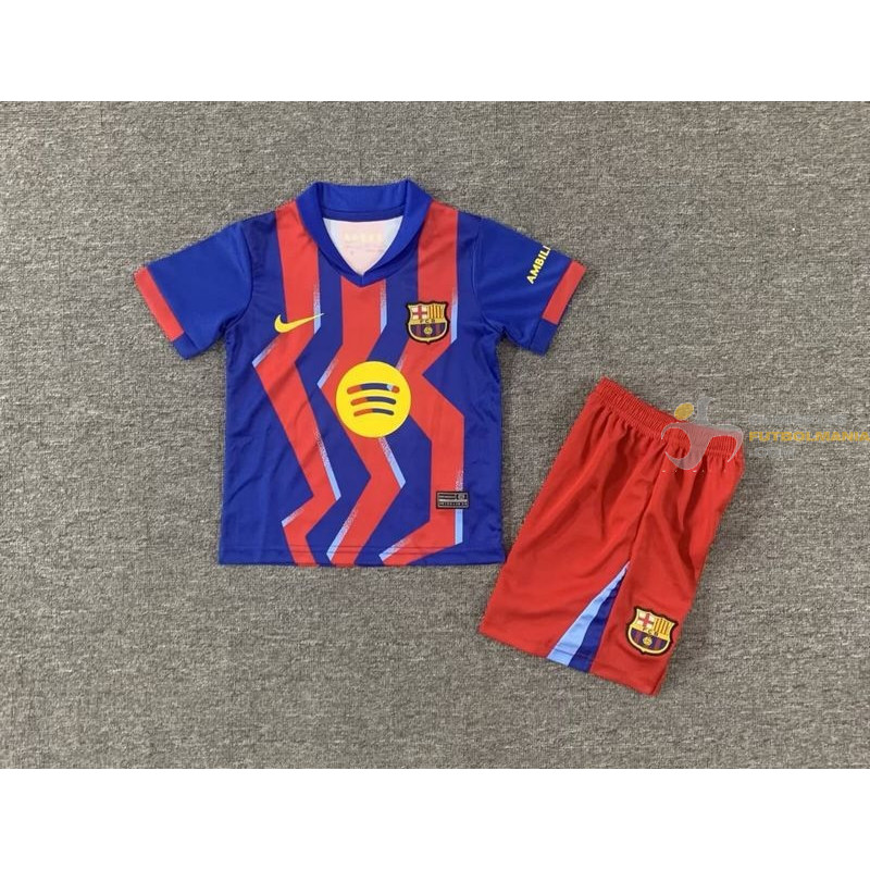 Camiseta y Pantalón Fútbol Niños Barcelona Cuarta Equipación 2025-2026