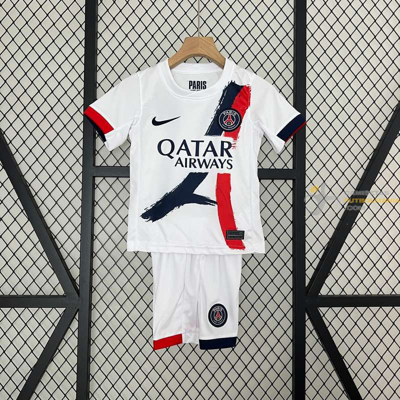 Camiseta y Pantalón Fútbol Niños Paris Saint-Germain Segunda Equipación 2025-2026
