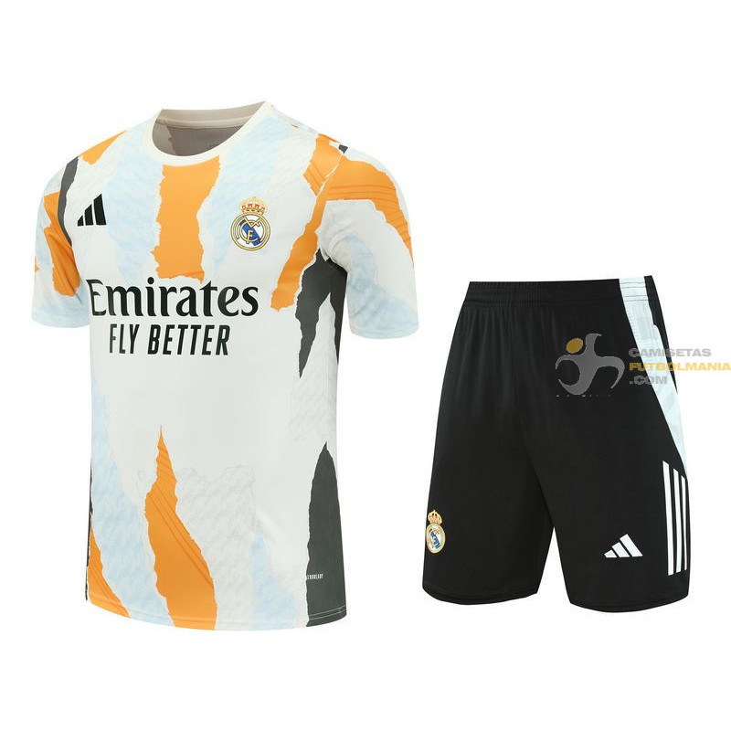 Camiseta y Pantalón Fútbol Niños Real Madrid Entrenamiento Bicolor 2025-2026