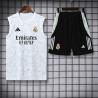 Camiseta Sin Mangas y Pantalón Entrenamiento Real Madrid Blanca 2025-2026