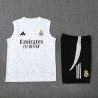 Camiseta Sin Mangas y Pantalón Entrenamiento Real Madrid Blanca 2025-2026