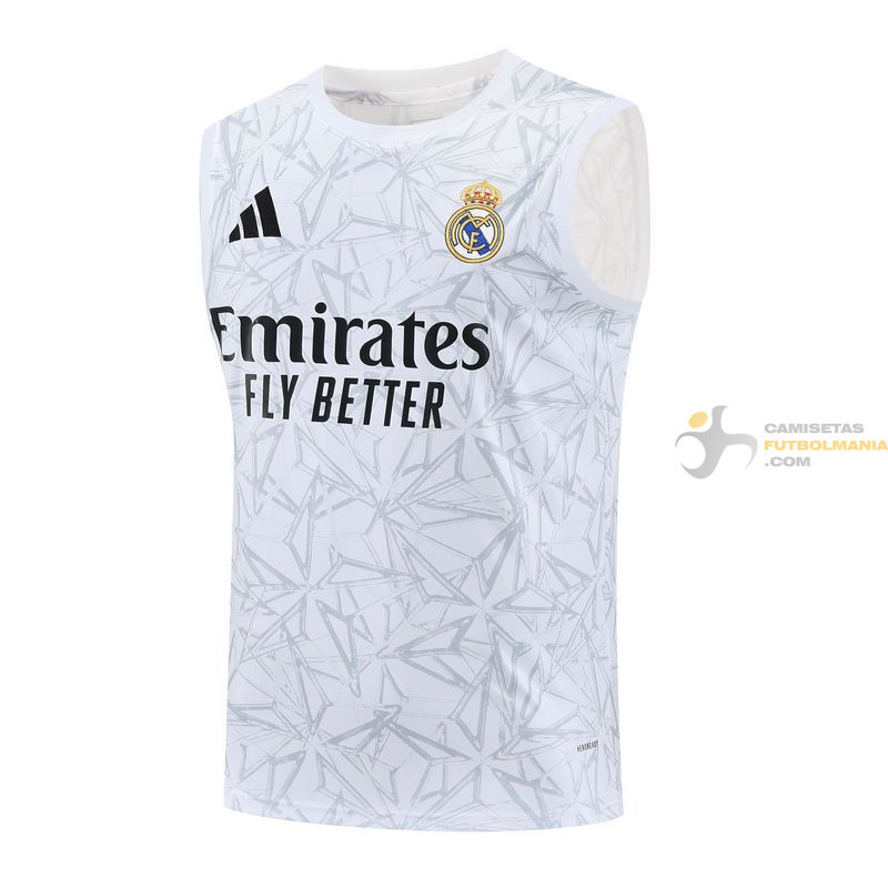 Camiseta Fútbol Sin Mangas Real Madrid Blanca 2025-2026