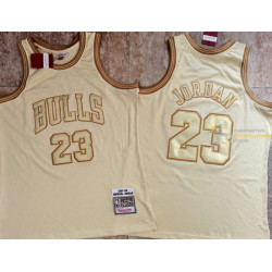 Camiseta NBA Michael Jordan 23 de los Chicago Bulls Retro Clásica Gold Edition 1997-1998