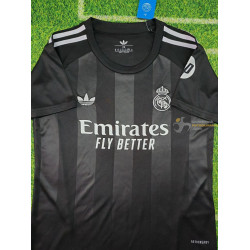 Camiseta y Pantalón Fútbol Niños Real Madrid Portero Negra 2025-2026