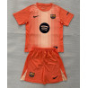 Camiseta y Pantalón Fútbol Niños Barcelona Portero Cuarta Equipación Naranja 2025-2026