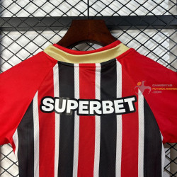 Camiseta y Pantalón Fútbol Niños Sao Paulo Segunda Equipación 2025-2026