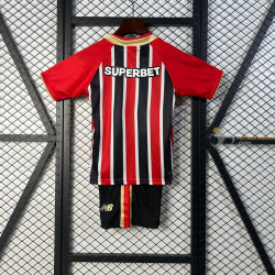 Camiseta y Pantalón Fútbol Niños Sao Paulo Segunda Equipación 2025-2026