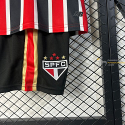 Camiseta y Pantalón Fútbol Niños Sao Paulo Segunda Equipación 2025-2026