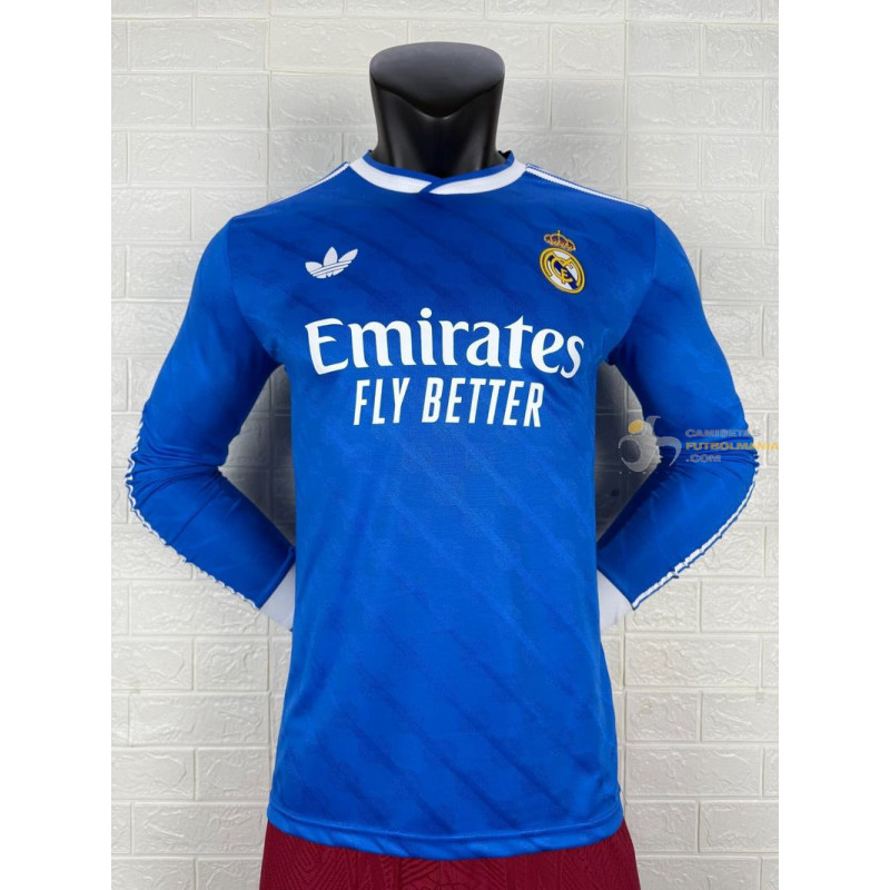 Camiseta Fútbol Real Madrid Tercera Equipación Versión Jugador Manga Larga 2025-2026
