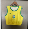 Camiseta Top Sin Mangas Fútbol Mujer Brasil Primera Equipación 2025-2026