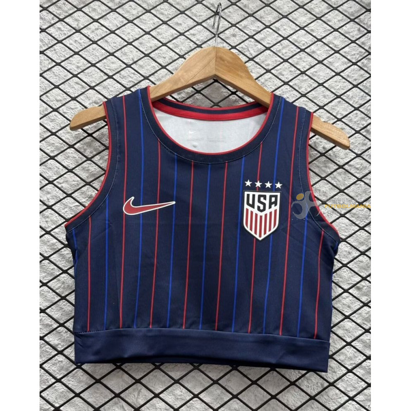Camiseta Top Sin Mangas Fútbol Mujer Estados Unidos Segunda Equipación 2025-2026