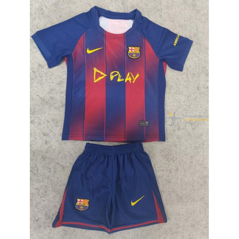 Camiseta y Pantalón Fútbol Niños Barcelona Edición Especial Ed Sheeran 2025-2026