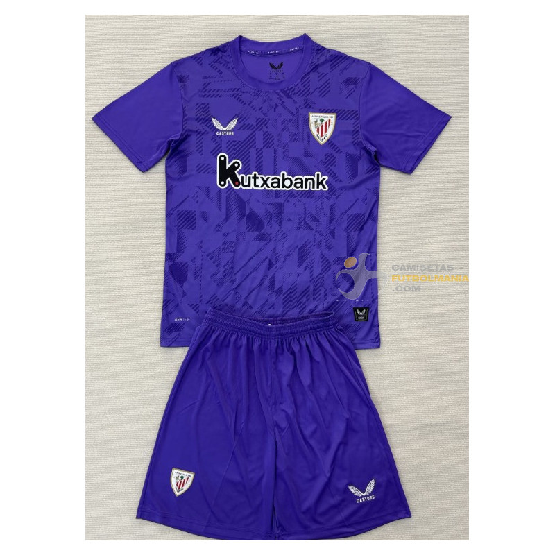 Camiseta y Pantalón Fútbol Niños Athletic Club Bilbao Portero Púrpura 2025-2026