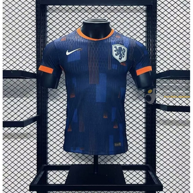 Camiseta Fútbol Países Bajos Segunda Equipación Versión Jugador Eurocopa 2024