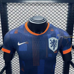 Camiseta Fútbol Países Bajos Segunda Equipación Versión Jugador Eurocopa 2024