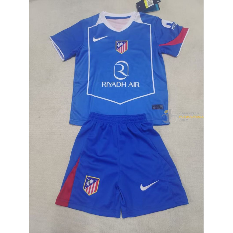 Camiseta y Pantalón Fútbol Niños Atlético de Madrid Tercera Equipación 2025-2026