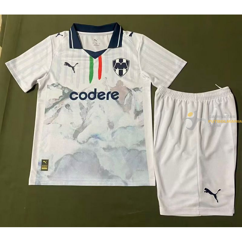 Camiseta y Pantalón Niños Rayados Monterrey Segunda Equipación Mundial de Clubes 2025-2026