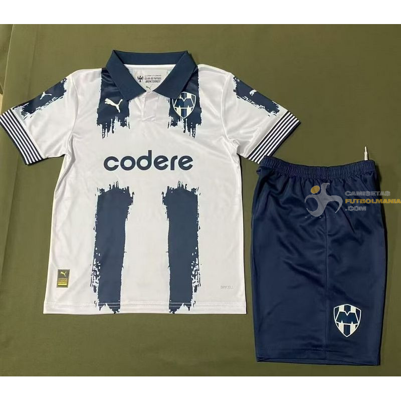 Camiseta y Pantalón Niños Rayados Monterrey Primera Equipación 2025-2026