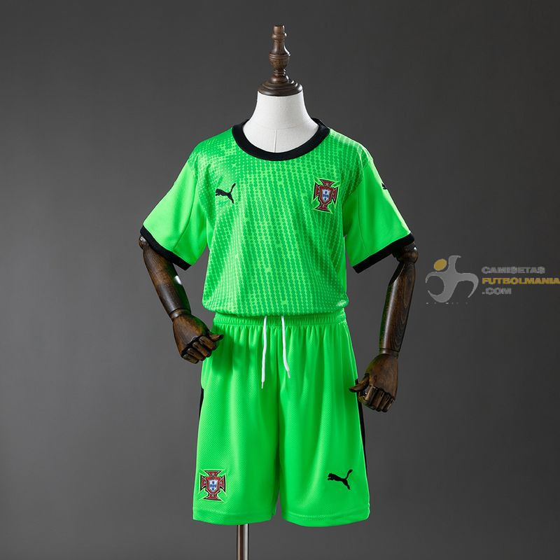 Camiseta y Pantalón Niños Portugal Portero Primera Equipación 2025