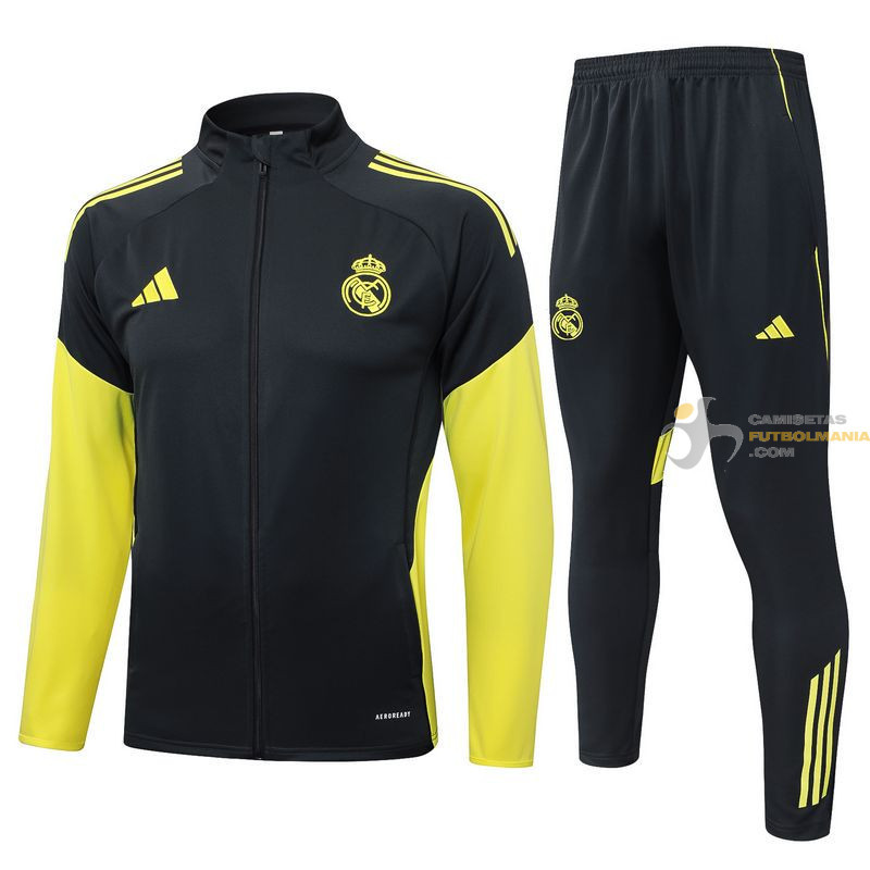 Chándal Niños Real Madrid Negro Amarillo 2025-2026