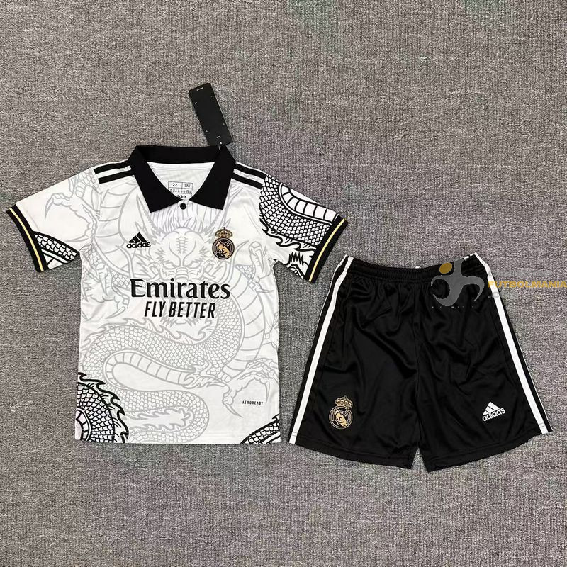 Camiseta y Pantalón Fútbol Niños Real Madrid Dragón 2025-2026